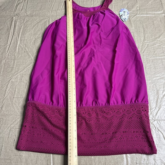 PRANA Ani Rich Fuchsia Pink Racerback Swim Active Tankini Top Womens Sz L - Picture 3 of 13